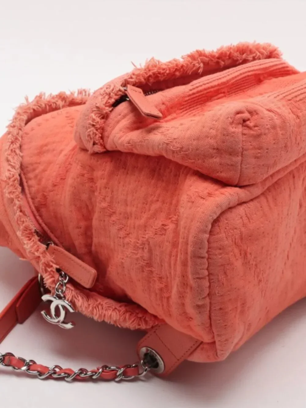 Chanel CC Logo Chain Backpack Orange